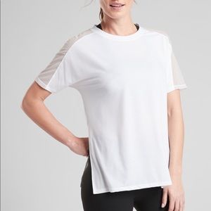 Athleta Essence Mesh Hybrid Tee - Bright White NWT